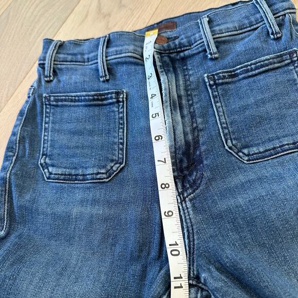 Mother Hustler Patch Pocket Ankle Fray Jeans Size 24 - Picture 7 of 8